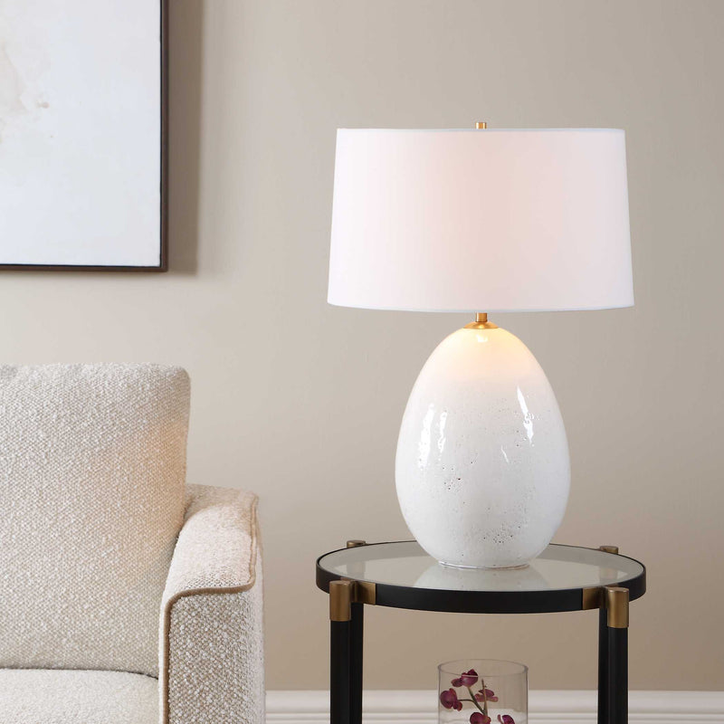 Uttermost Avery White Glaze Table Lamp
