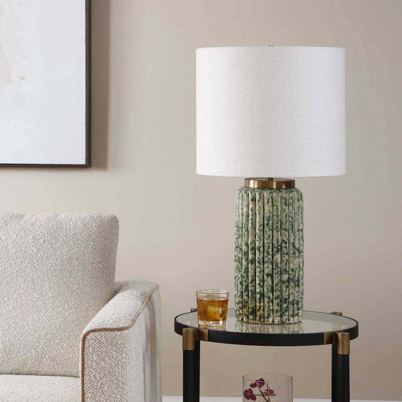 Uttermost Hensley Ivory & Green Table Lamp