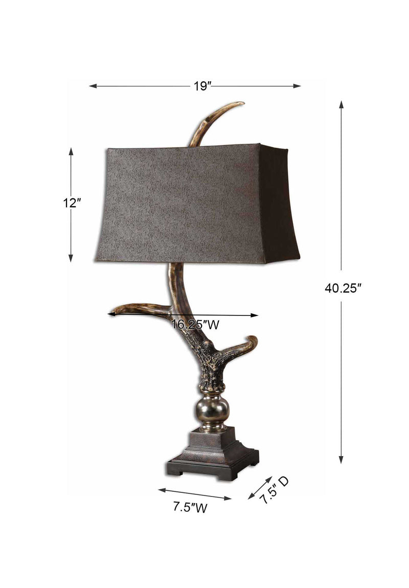 Uttermost Stag Horn Dark Shade Table Lamp