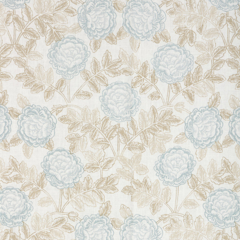 KRAVET COUTURE - LYLA - BLUE BAY/WICKER - Fabric By The YARD