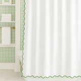 Laura Park 72" x 96" Scalloped Shower Curtain - Green