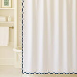 Laura Park 72" x 96" Scalloped Shower Curtain - Navy