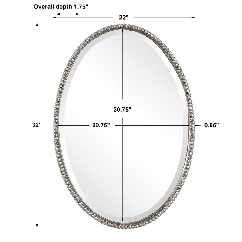 Uttermost Sherise Brushed Nickel Oval Mirror
