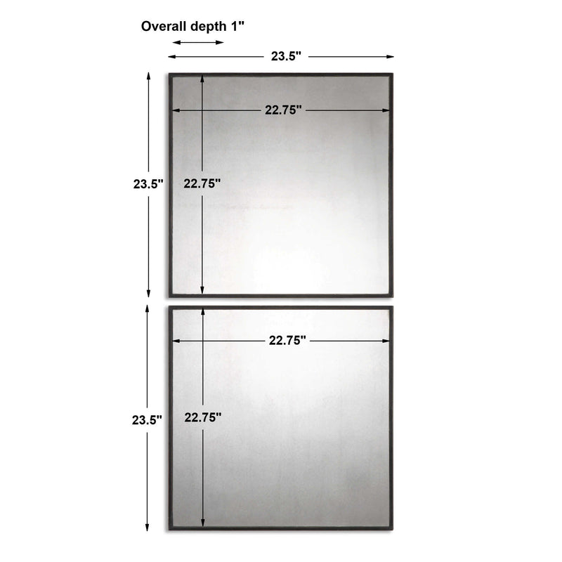 Uttermost Matty Antiqued Square Mirrors Set/2