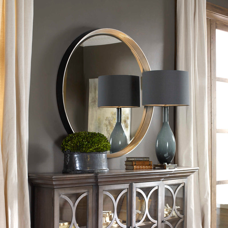 Uttermost Serenza Round Silver Mirror