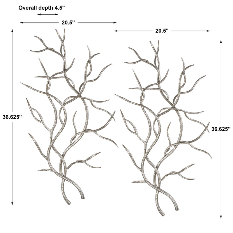Uttermost Silver Branches Wall Art Set/2