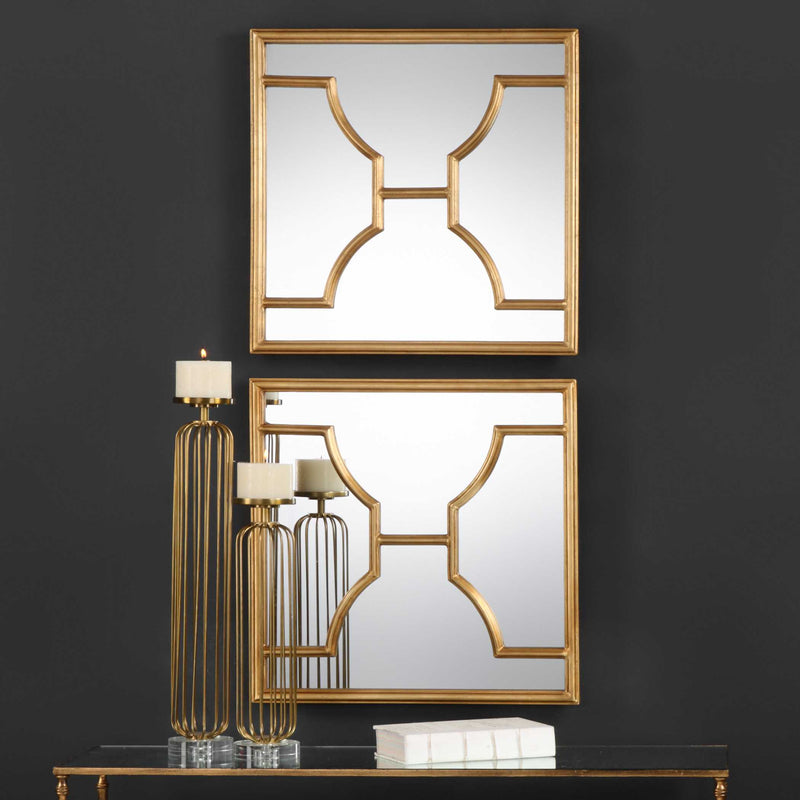 Uttermost Misa Gold Square Mirrors Set/2