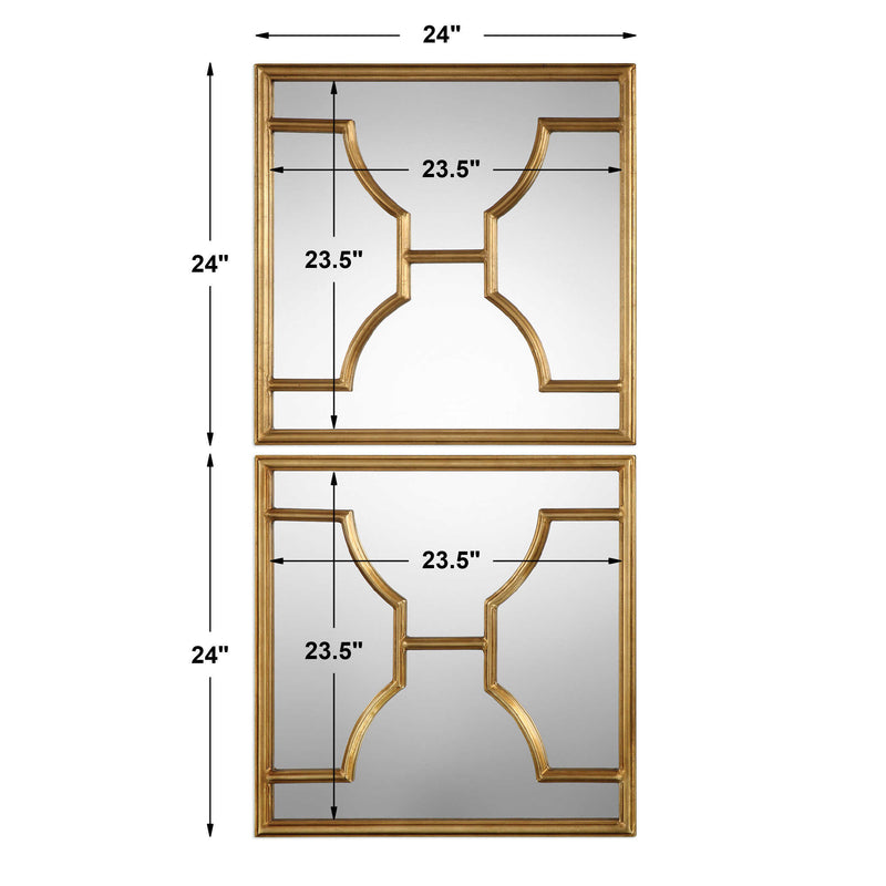 Uttermost Misa Gold Square Mirrors Set/2