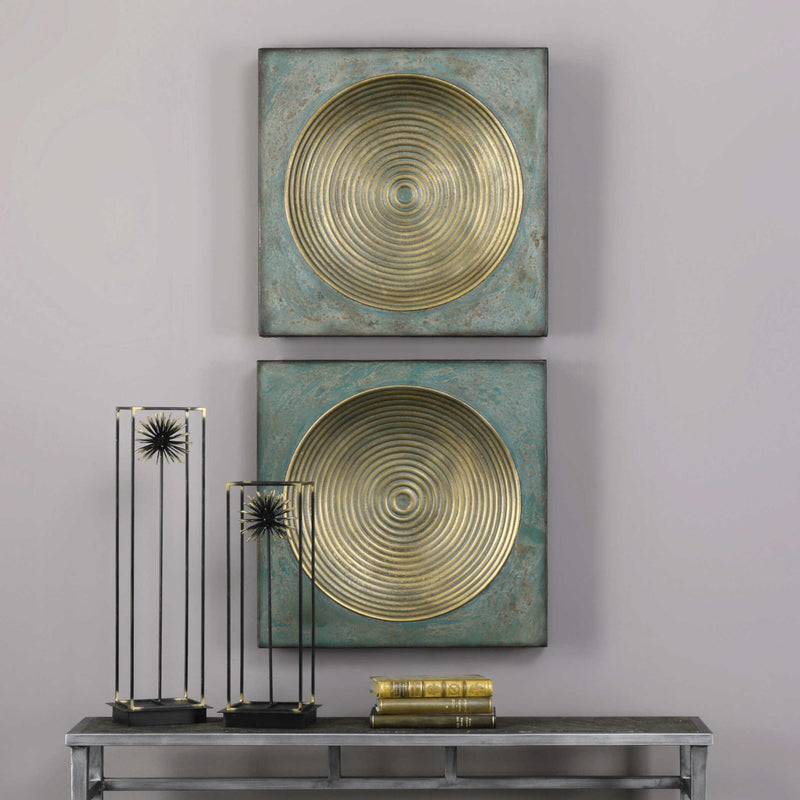 Uttermost Sybil Antique Gold Squares Set/2