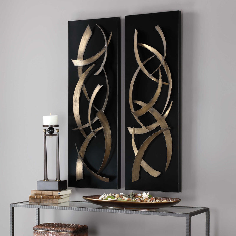 Uttermost Brushstrokes Metal Wall Art Set/2