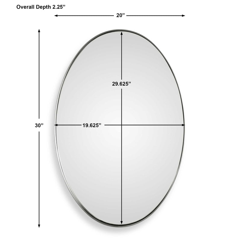 Uttermost Pursley Brushed Nickel Oval Mirror