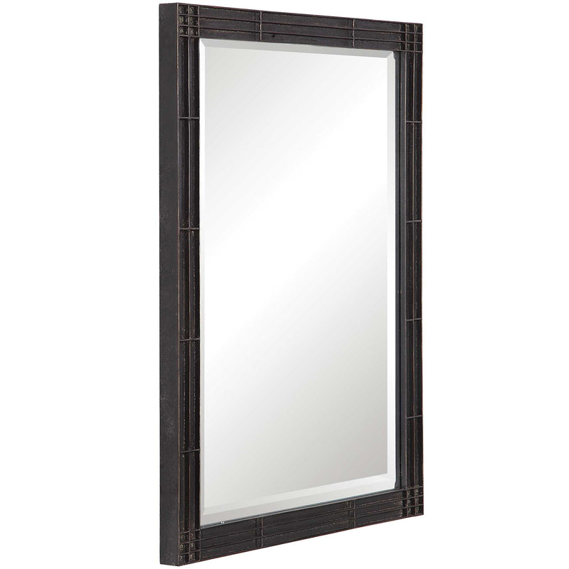Uttermost Gower Aged Black Vanity Mirror