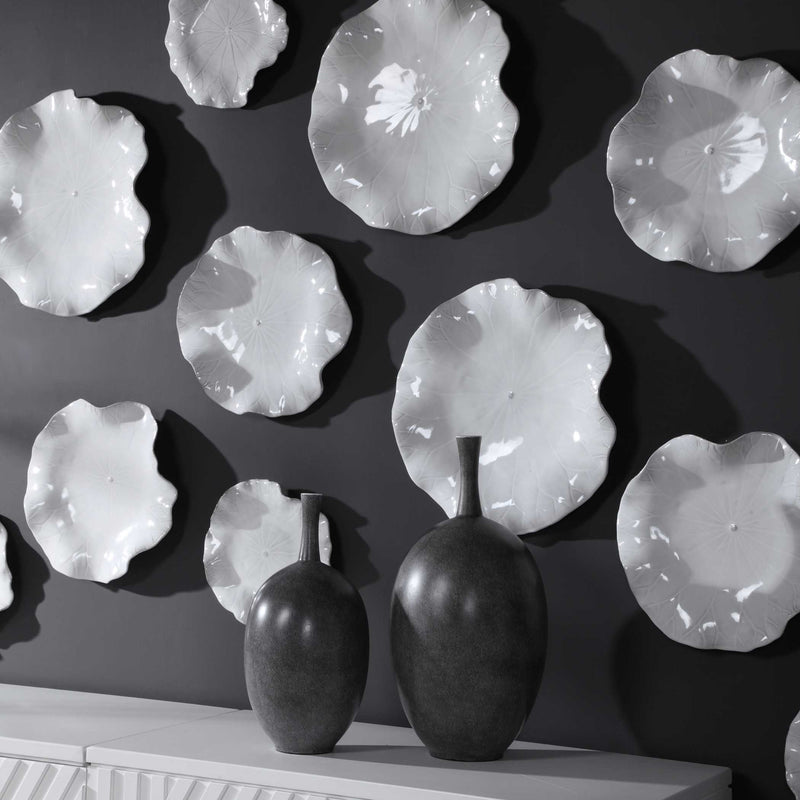 Uttermost Abella Ceramic Wall Decor Set/3 White