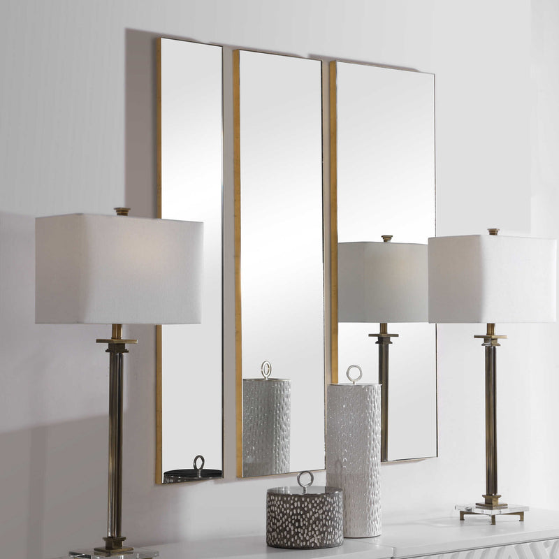 Uttermost Rowling Gold Mirrors Set/3