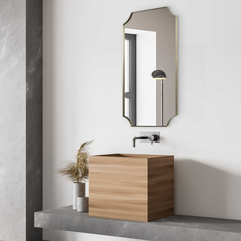 Uttermost Lennox Brass Scalloped Corner Mirror