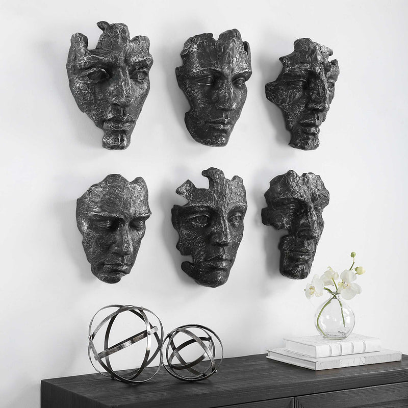 Uttermost Self-Portrait Metallic Wall Decor Set/6