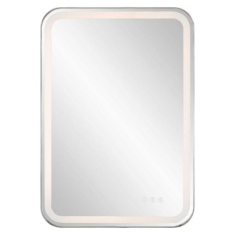 Uttermost Crofton Lighted Nickel Vanity Mirror