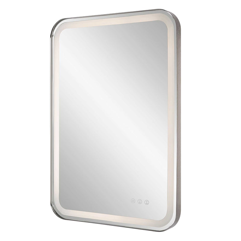 Uttermost Crofton Lighted Nickel Vanity Mirror