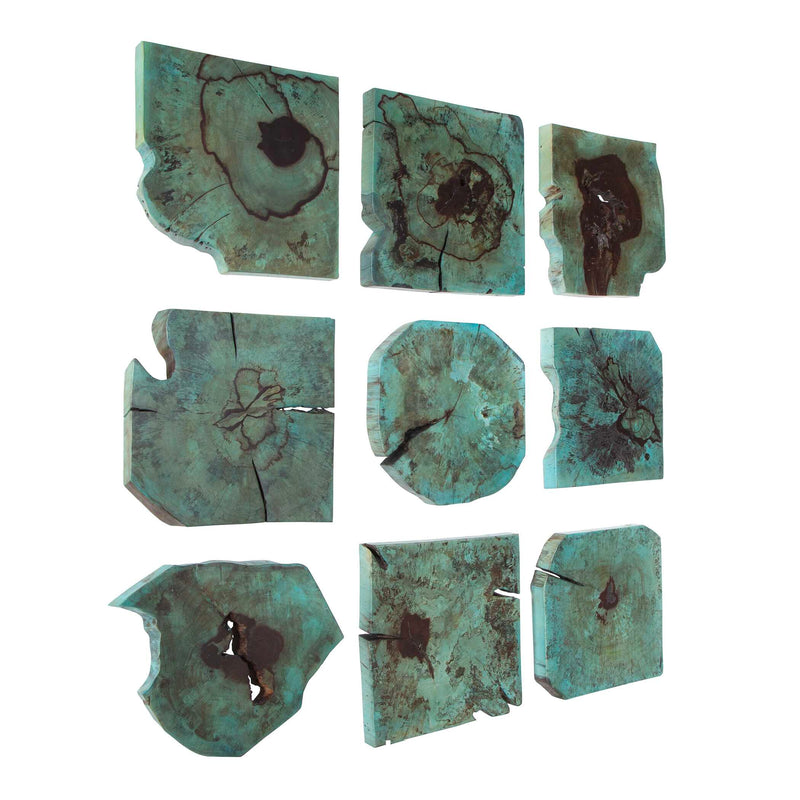 Uttermost Bahati Wood Wall Decor In Blue Set/9