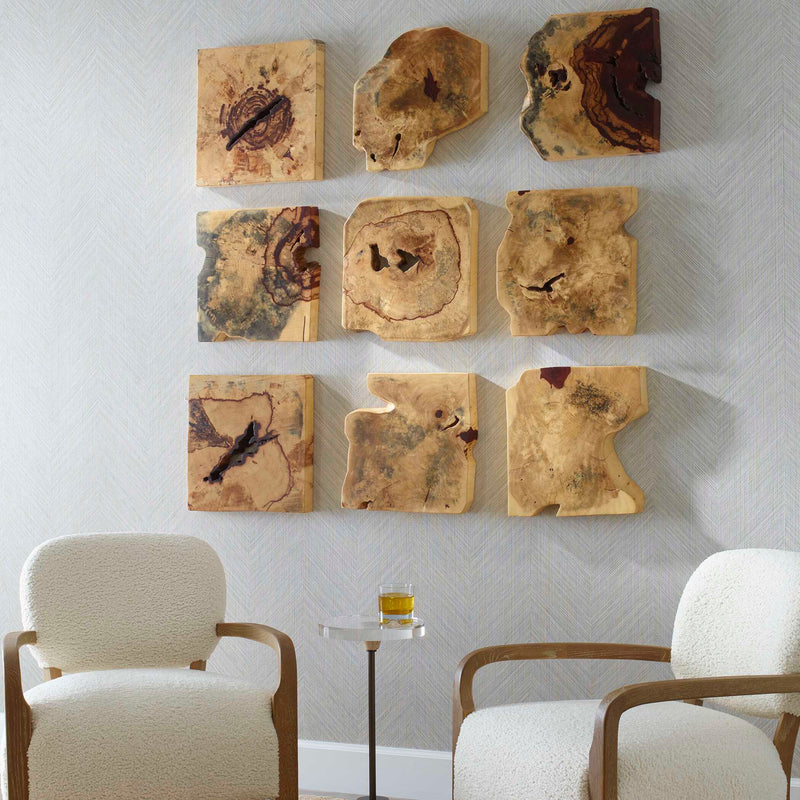 Uttermost Bahati Wood Wall Decor In Natural Set/9