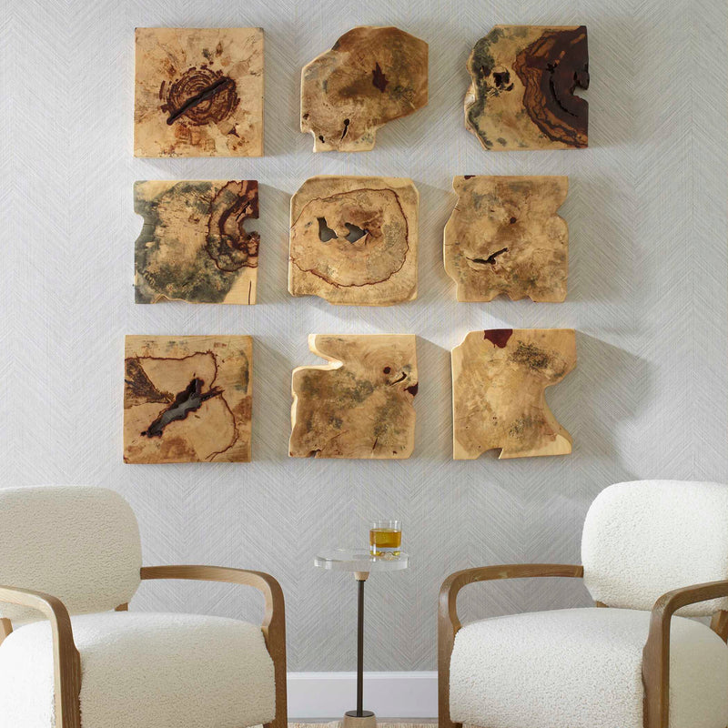 Uttermost Bahati Wood Wall Decor In Natural Set/9