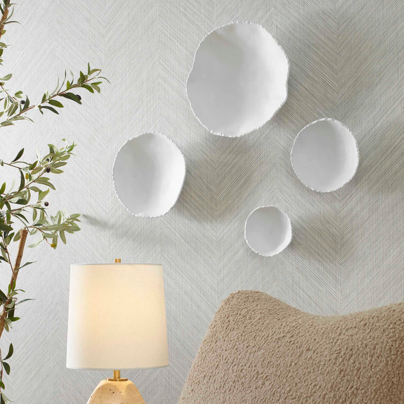 Uttermost Lucky Coins White Metal Wall Bowls Set/4