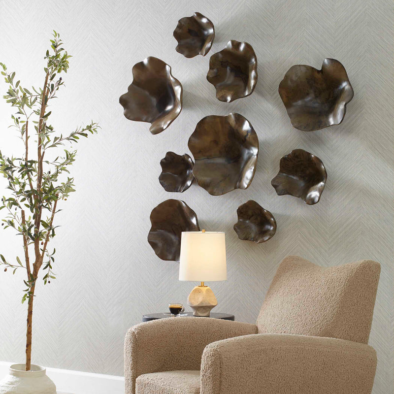Uttermost Two Wood Wall Decor In Mocha Set/3