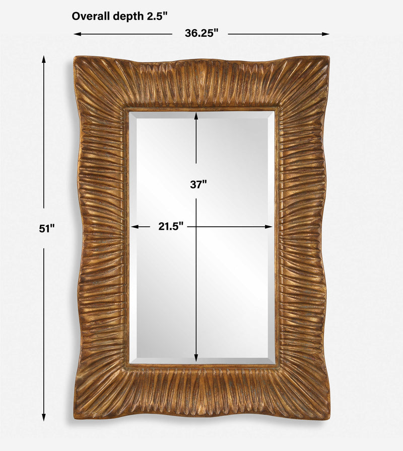 Uttermost Emerson Scalloped Antique Gold Mirror