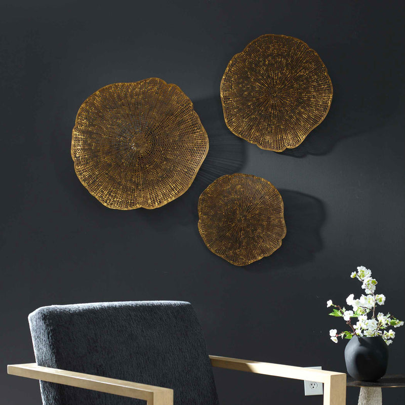 Uttermost Radiance Gold Metal Wall Decor Set/3