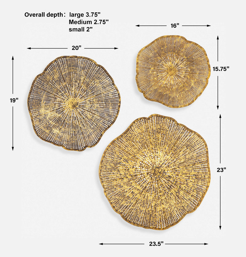Uttermost Radiance Gold Metal Wall Decor Set/3