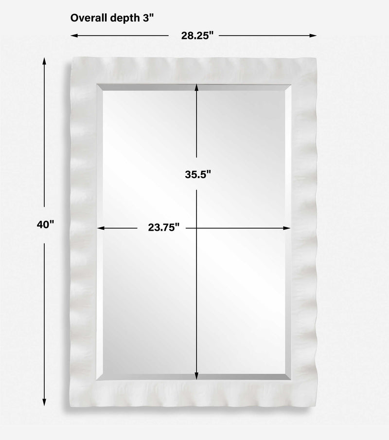 Uttermost Haya White Scalloped Mirror