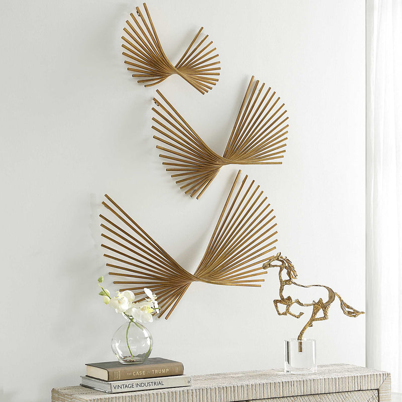 Uttermost Coreograph Antique Gold Wall Decor Set/3