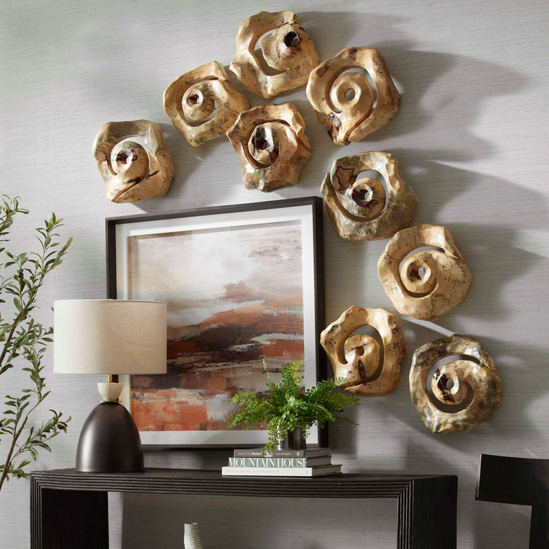 Uttermost Corkscrew Wood Wall Decor Set/9