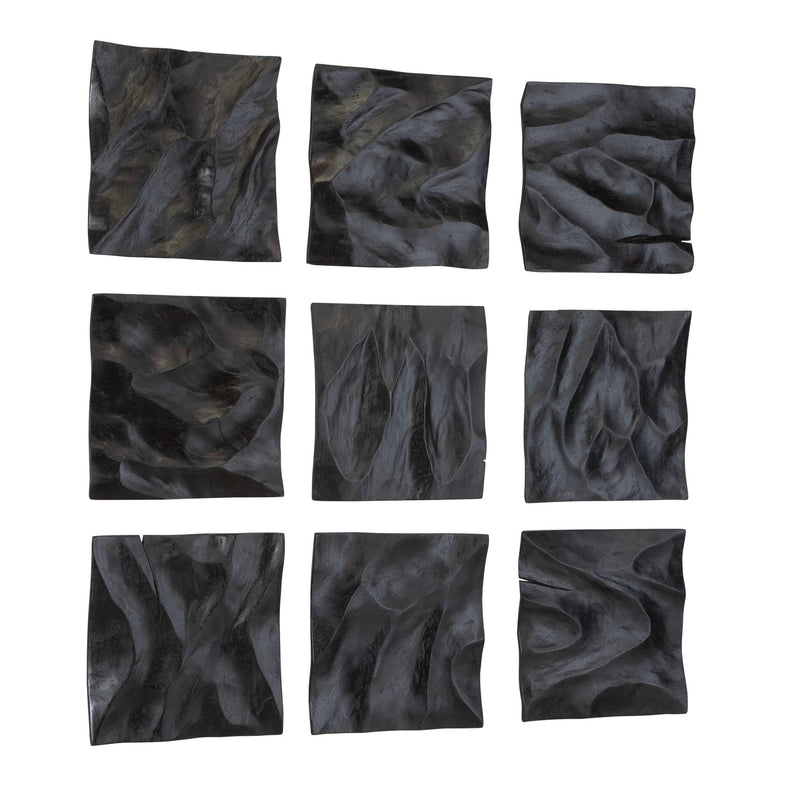 Uttermost Malosi Black Wood Wall Decor Set/9