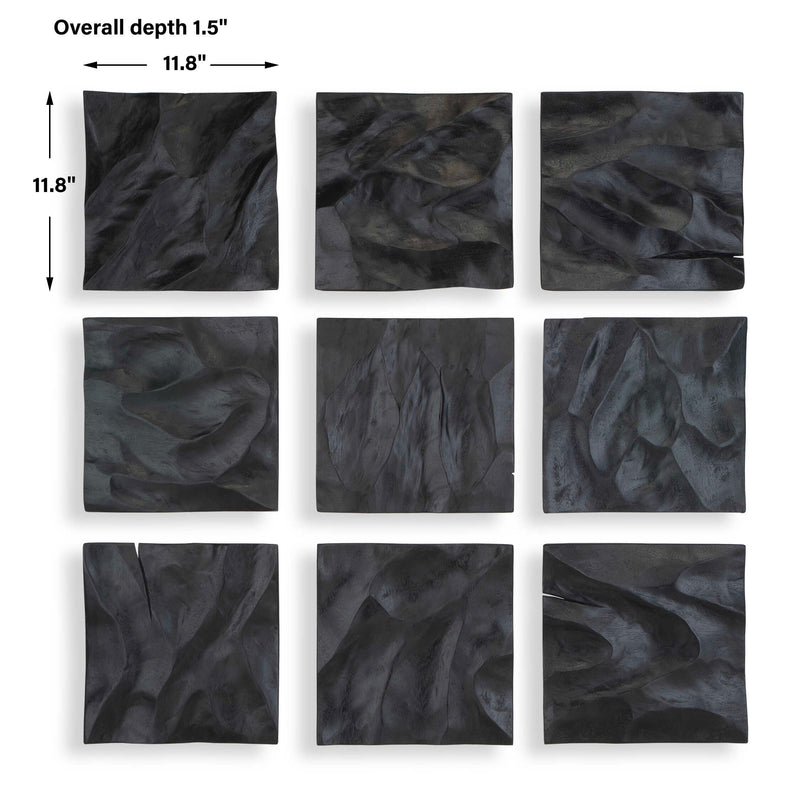 Uttermost Malosi Black Wood Wall Decor Set/9