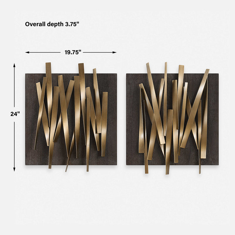 Uttermost Crosshatch Metal Wall Decor Set/2