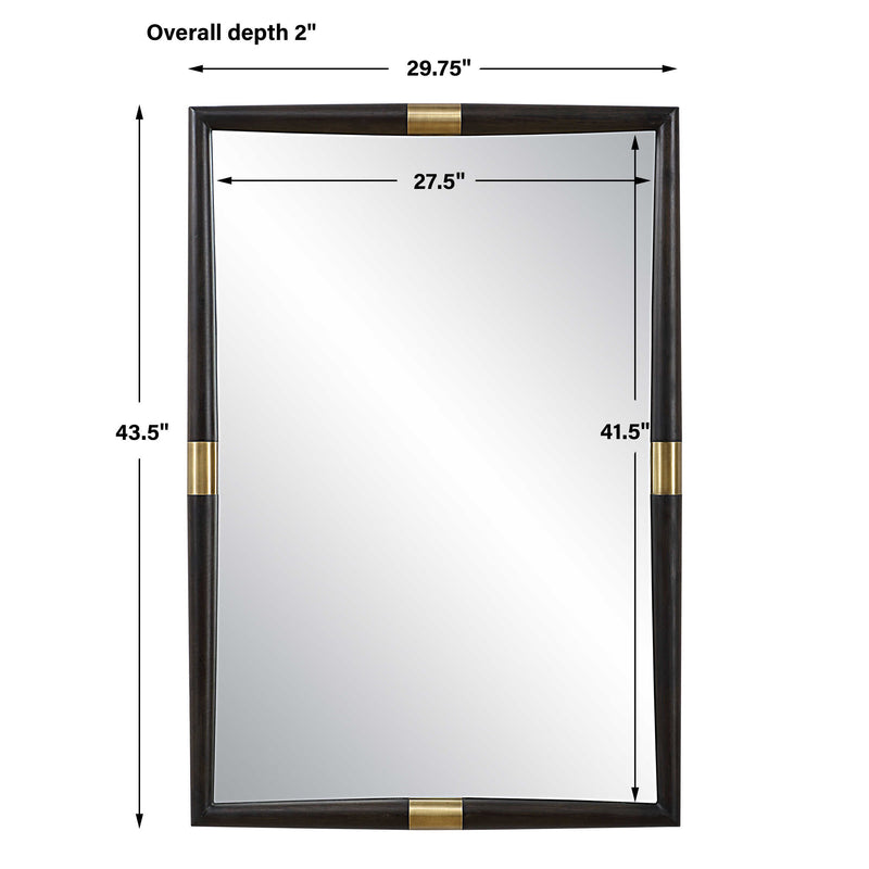 Uttermost Larkin Dark Wood & Brass Mirror