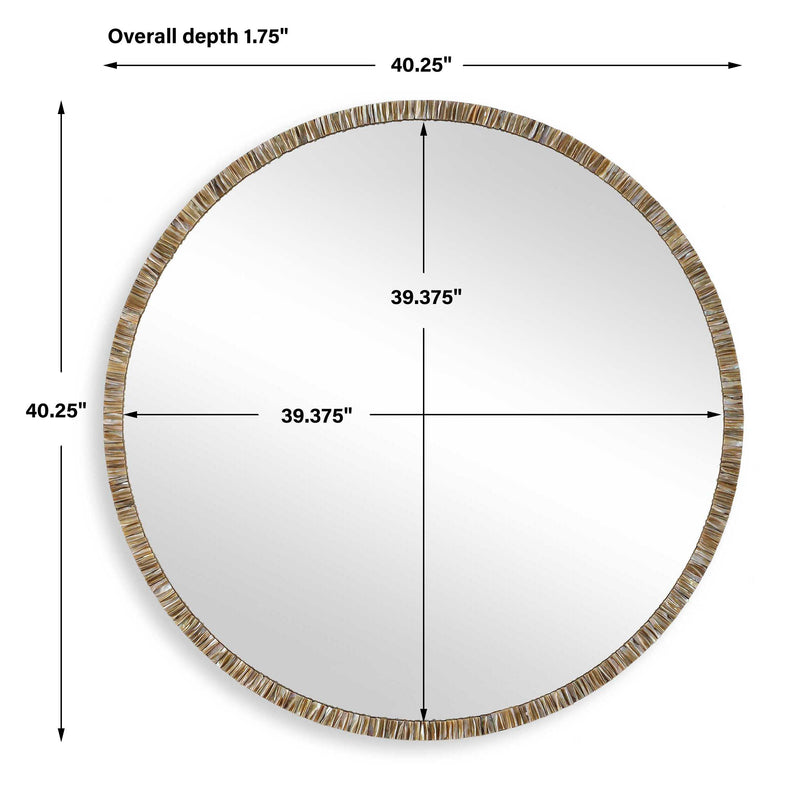 Uttermost Odeon Shell Inlay Round Mirror