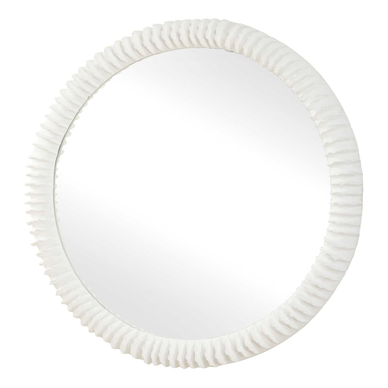 Uttermost Akiko White Round Mirror