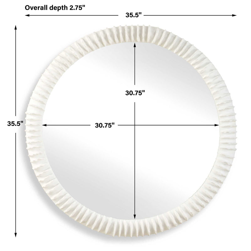 Uttermost Akiko White Round Mirror