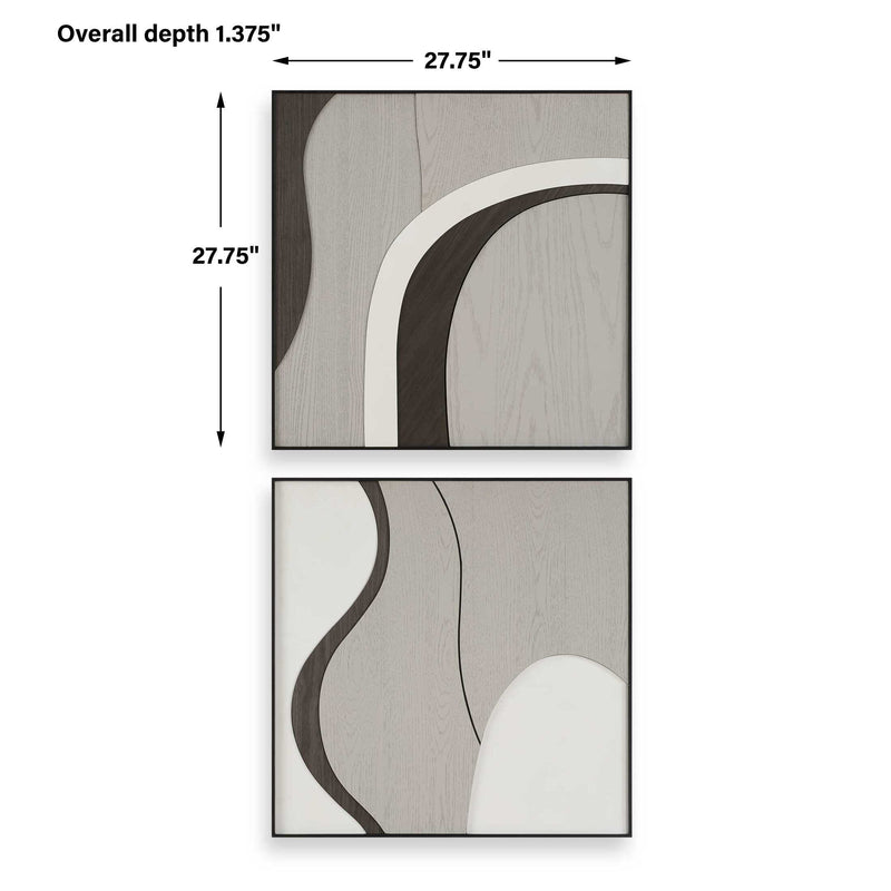 Uttermost Joel Modern Wood Wall Art Set/2