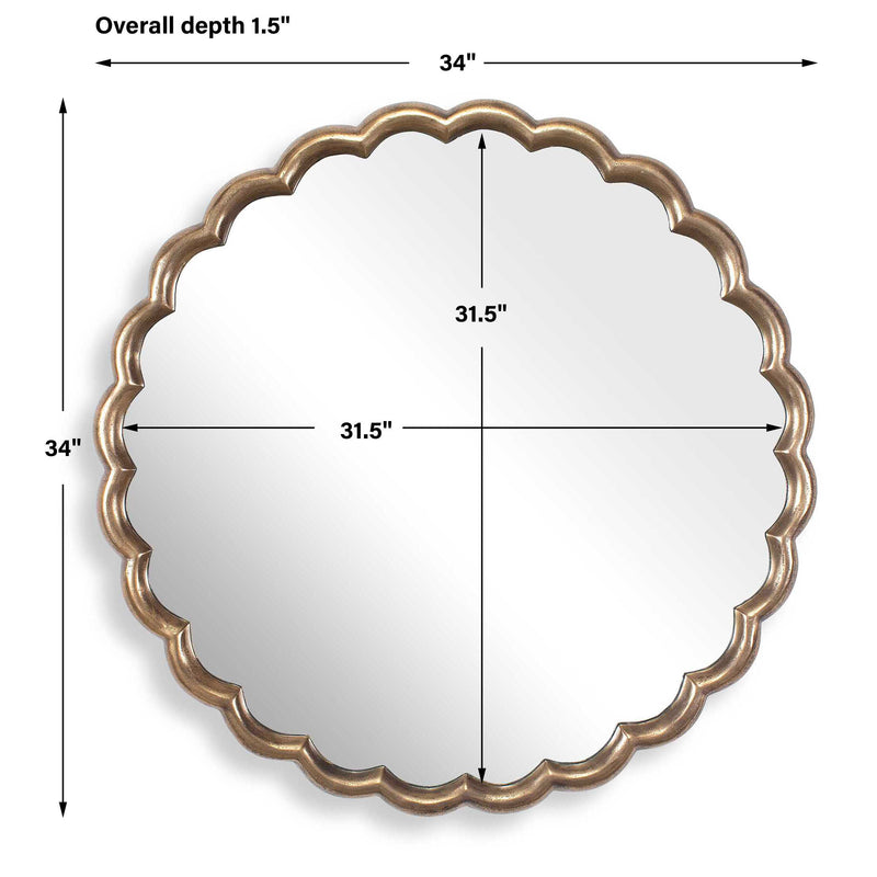 Uttermost Cerrito Antique Brass Round Mirror