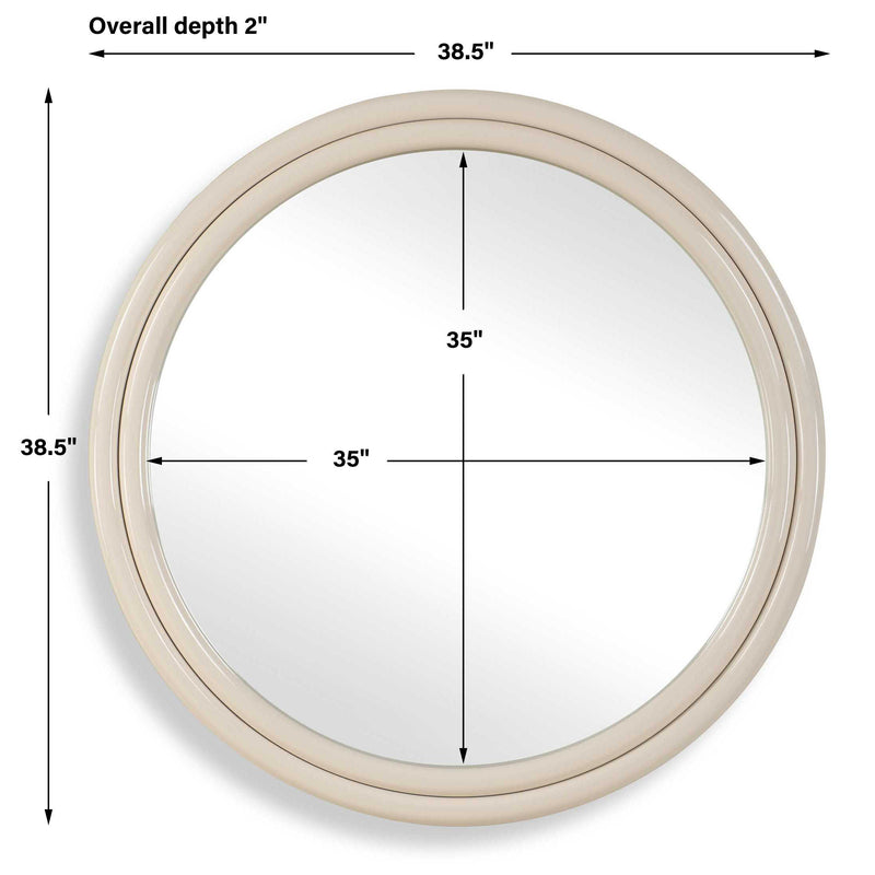 Uttermost Florian Warm White Round Mirror