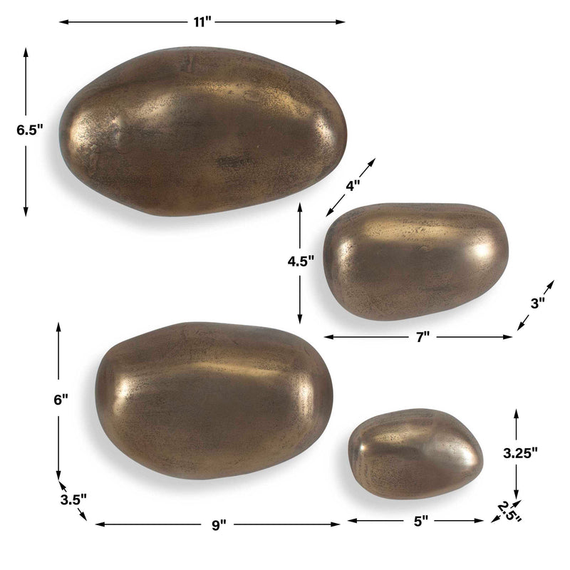 Uttermost Set In Stone Brass Outdoor Wall Art Set/4