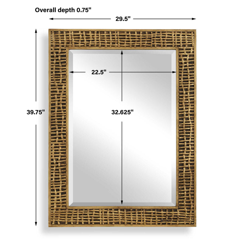 Uttermost Woven In Time Gold Mirror