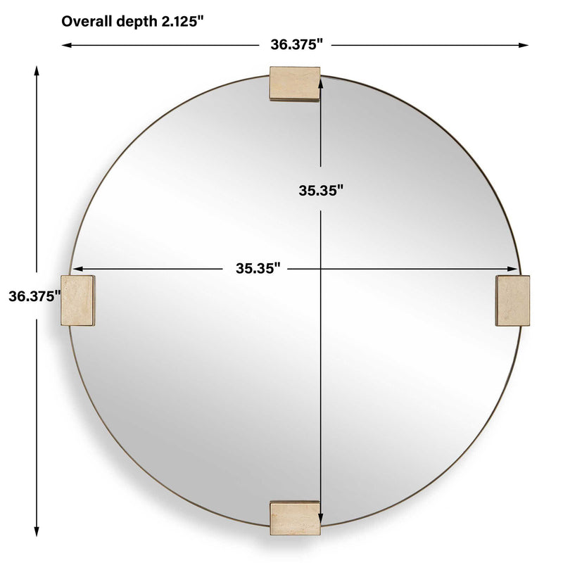 Uttermost Russo Travertine Round Mirror