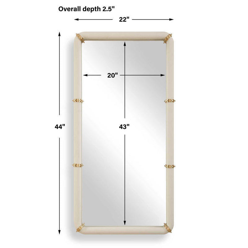 Uttermost Cyprus White Leather Mirror