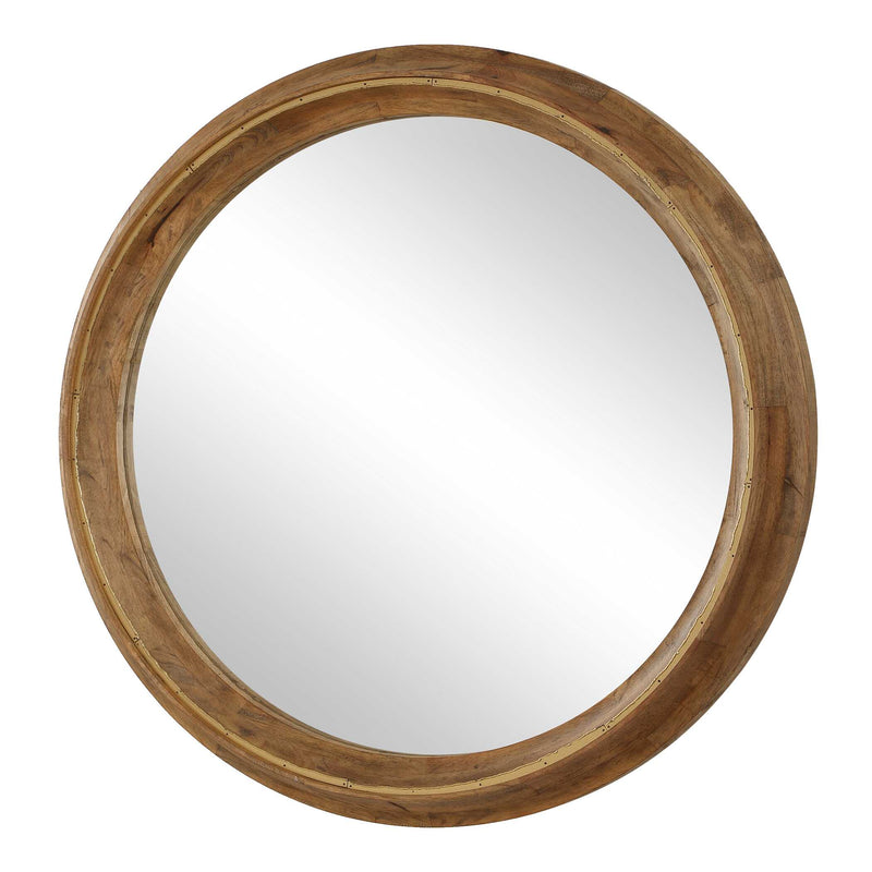 Uttermost Frontier Round Wood Mirror
