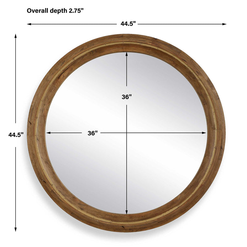 Uttermost Frontier Round Wood Mirror