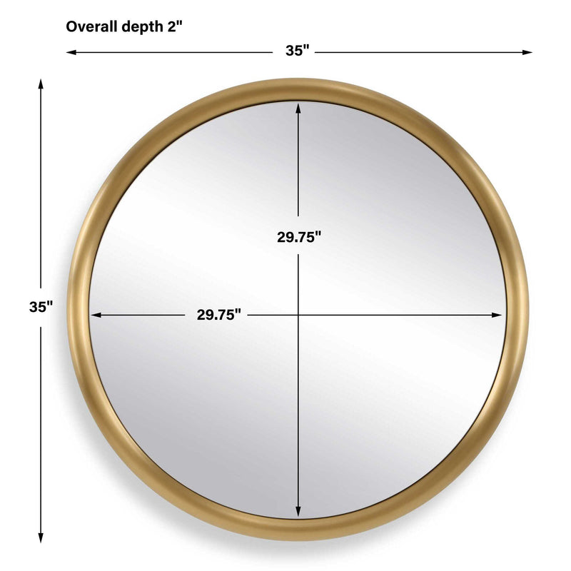 Uttermost Atkinson Modern Brass Round Mirror